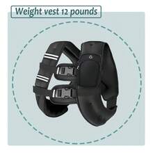 Weighted Vest With Reflective Strips, Suitable For Exercise, Strength Training, Running, Fitness, Muscle Building, Weight Loss, And Weightlifting. - Black - View 9