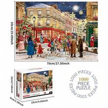 1 Caixa 1000 peças Quebra-cabeça de Papel de Natal, Tamanho 70X50cm, Brinquedo de Quebra-cabeça Grande para Adultos, Jogo Familiar Interessante para Educação, Inteligência e Alívio do Estresse, Presente de Aniversário Perfeito para Dia das Mães, Natal, Halloween, Ação de Graças, Páscoa