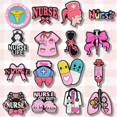 16 sztuk różowych motywów medycznych, klasycznych i niepowtarzalnych, inspirujących do nieskończonej kreatywności. Idealne do dekoracji DIY, na buty, torby, bransoletki, a także jako prezenty na przyjęcia, dekoracje świąteczne i drobne upominki urodzinowe. Mogą stanowić unikalną, spersonalizowaną, prostą i uroczą plażę.