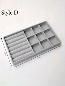 Bandeja de veludo para joias (1 unidade), caixa organizadora de joias de grande capacidade, design com compartimentos separados, suporte minimalista para joias com vários espaços, bandeja para joias, bandeja empilhável estilo gaveta, ideal para brincos, colares, pulseiras, tornozeleiras, anéis, presilhas de cabelo, tiaras, essencial para o Dia dos Namorados, viagens ao sol, volta às aulas. - Multicolorido - Ver 8