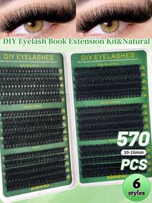 600/570/300/290/270pcs DD Curl Individual False Eyelashes, High Volume Lash Book, Beginner-Friendly, Soft & Fluffy, Creates Natural Look, Easy DIY Segmented False Lashes At Home, Long-Lasting & Dense, Convenient Lash Book For Carrying, Can DIY Fox Eyes/Cat Eyes/Stage Makeup, Easy To Use, Suitable For Daily, Wedding, Party, Outdoor, Travel, Carnival, Music Festival And Other Occasions - DD - 查看 8