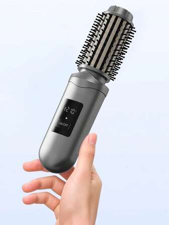 PinkSings 无绳卷发器刷，旅行卷发刷，三合一便携式无绳卷发器，热发刷，USB 充电卷发棒，迷你热卷发刷-腮红