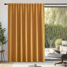 2025  Bedroom Curtains 2 Panels Sets Faux Linen Textured, Pinch Pleated Room Darkening Light/Heat Blocking Window Drapes Thermal Insulated For Living Room, Angora, W50 X L108, 2 Panels - 鉤腰帶 | 金棕色 - 查看 2
