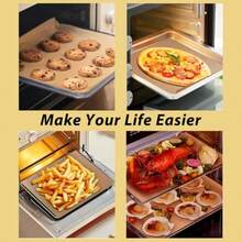Parchment Paper Baking Sheets For Emeril Lagasse 26 QT Extra Large Air Fryer 11x10 Inch Non-Stick Precut Baking Parchment For Air Fryer Steaming Bread Cup Cake Cookie And More - màu đen - Xem 8