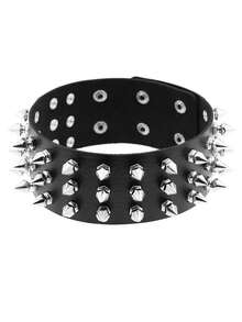 1 chiếc vòng cổ choker đính đinh tán Punk Rock thời trang, thích hợp cho trang phục hàng ngày của phụ nữ, lễ hội, tiệc tùng, sinh nhật sáng tạo, quà tặng ngày lễ tình nhân, vòng cổ phóng đại theo phong cách Gothic - màu đen - Xem 11