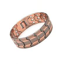 1 pieza Pulsera magnética ajustable, accesorio de joyería para hombres - Rojo - Ver 12