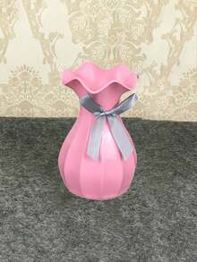 1 قطعة إناء بلاستيكي بمظهر السيراميك، إناء فني حديث مع تصميم مضاد للانزلاق، هدية مثالية لعيد الميلاد والهالوين وعيد الشكر والعيد الفصحي، مناسب لديكور غرفة المعيشة والنوم والحديقة والمكتب، متوفر ب- 3 ألوان