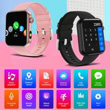 1.85 Inch Unisex Casual Sports Square Smartwatch With Calling, Message Receiving, Pedometer, Multi-Sport Modes, Music Remote Control, Customizable Watch Face - Black - View 6