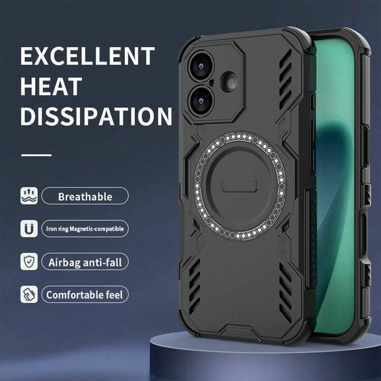 Funda de teléfono protectora de doble capa de PC y TPU compatible con Honor X9B 5G/Honor Magic6 Lite 5G, con estuche magnético - Negro - Ver 5