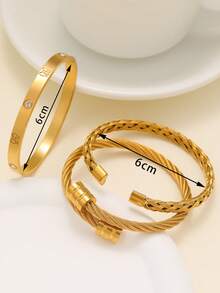 New Vintage Bracelet & Bangle Set, Suitable For Couples Everyday Wear, Jewelry Gift For Holidays, Multiple Styles To Choose From