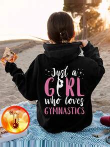 1pc Girls Casual Printed Sweatshirt, Thickened Long Sleeve Pullover Sweatshirt For Students, Autumn/Winter - Vibrant Dancehall Themed Sweatshirt To Inspire Tween Girl' Creativity - Black - View 8