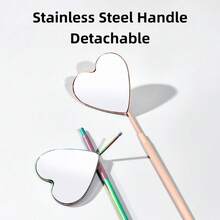 Handheld Portable Heart-Shaped Lash Extension Mirror, Stainless Steel Large Inspection Mirror - Nhiều màu - Xem 4