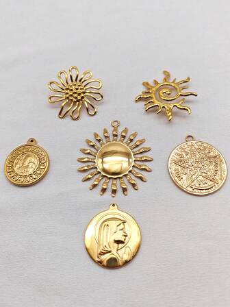 1pc Vintage Style 18K Gold Plated Stainless Steel Women Necklace Pendant Jewelry Accessory