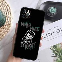 Funda de teléfono DJ M-Marshmello compatible con  16,15,14,13,12 Mini 11 Pro XR,X,XS,MAX 7,8 Plus, funda de silicona suave negra, compatible con funda de  17, funda de  17 Pro, funda de  17 Pro Max - z8 - Ver 11