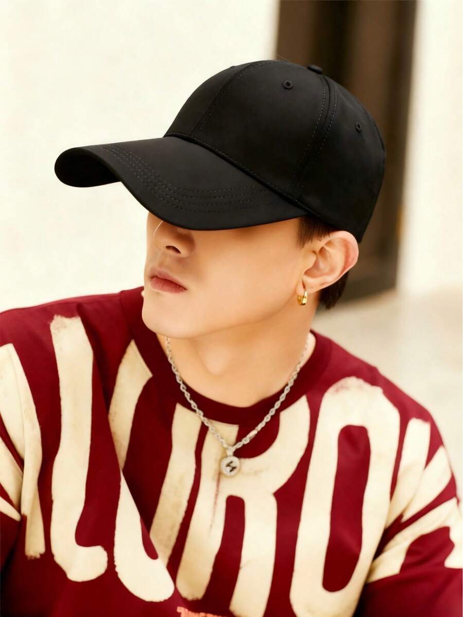 超大黑色棒球帽，适合头围和脸型较大的人士，尺寸为 24.72-26.89 厘米，可调节，360° 宽大贴合，不勒紧脸型，男女通用卡车帽，是户外活动、日常时尚和防晒的理想之选。