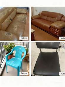 1 pieza Cinta de reparación de cuero, parche de cuero autoadhesivo, adecuado para sofá, banco, muebles, asiento de coche, kit de reparación de desgarros de cuero, restaurador de cuero autoadhesivo, recortable, reparación de sofá, aplicable para hotel/restaurante/oficina/espacios comerciales, taller y tiendas - Multicolor - Ver 4