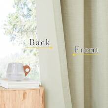 2025  Bedroom Curtains 2 Panels Sets Faux Linen Textured, Pinch Pleated Room Darkening Light/Heat Blocking Window Drapes Thermal Insulated For Living Room, Angora, W50 X L108, 2 Panels - 鉤腰帶 | 米色 - 查看 6