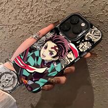Estuche Anti-Caída Mate para iPhone 16, 15, 14, 13, 12, 11 Pro Max, X, XR, XS Max, 7 Plus - : Kimetsu no Yaiba (Chico de Sangre Caliente) - Color mezclado 1 - Ver 3