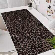 1 X Mouse And Keyboard Pad, 2D Printed Retro Leopard Print Mouse Pad, Full Keyboard Cover, Rubber Bottom, Rectangular Desk Pad For Home, Office, And School, Gaming Mouse Pad, Large Gaming Mouse Pad, Keyboard And Mouse Pad, Aesthetic Mouse Pad, Halloween Mouse Pad, Aesthetic Mouse Pad - Multicolor - View 4
