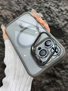 高级加厚磁吸式防震手机壳，带支架和钢化玻璃镜头保护膜，防水防尘防刮，适用于 16/15/14/13/12/11 Pro Max Plus