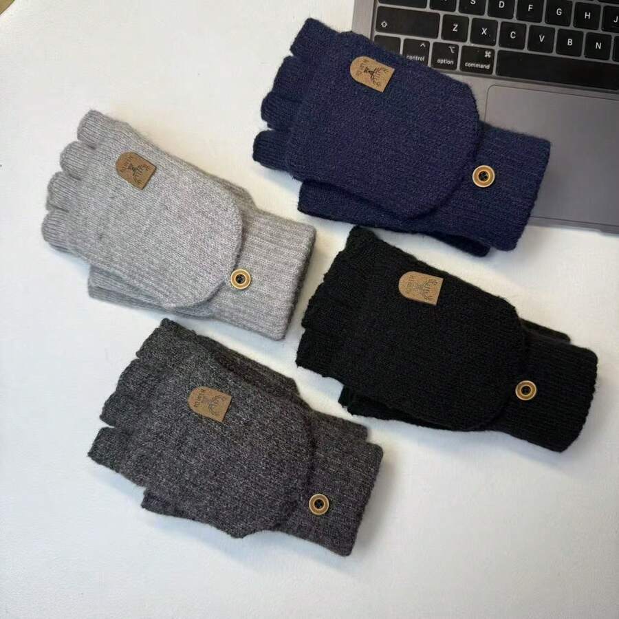 1/2pairs Of Comfortable Thick Knitted Winter Gloves - Touch Screen Compatible, Soft And Breathable - Hand Washable, Unisex - Multicolor - View 1