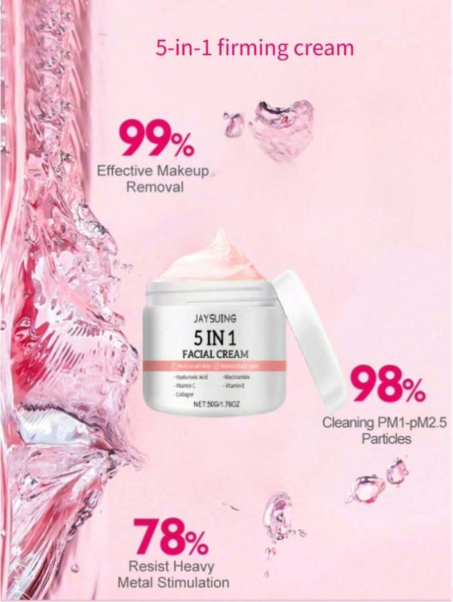 Vitamin C Brightening Cream, Skin Care, Vc, Brighten, Moisturize, Even Skin, Suitable For All Skin Types, Suitable For Autumn Winter, Fall Care, Cozy Fall & Winter Styles, For Valentine'S Day, Valentines Gift, Great Ideas For Party, Gift-Giving, Outdoor Activity, Suitable For Spring Personal Care - Hồng - Xem 1