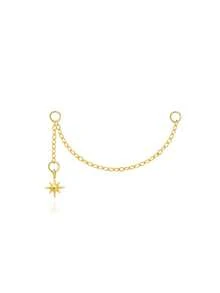 1 pièce Accessoire à gland avec chaîne Boucle d'oreille en argent sterling 925 pour femmes Bijou minimaliste classique Cadeau pour elle Cadeau de Noël Bijouterie fine - Doré - Voir 21