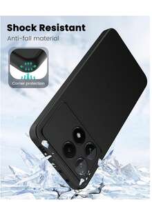 Black Sandstone Texture Phone Case, Compatible With 15c 171 (Europe Version)/Poco C85/ 15c 4G 173 (Europe Version)/ Note 14 Pro+ 5G/Note 14/Note 13 Pro 5G+/Note 13/Note 12, Soft And Comfortable Touch, Anti-Slip And Anti-Sweat, Wear-Resistant And Scratch-Resistant, Shock-Proof And Drop-Proof, Providing Full Protection. This Is A Phone Case. - Black - View 5