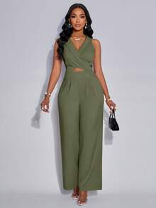 Mono cruzado sexy y elegante para damas - Verde militar - Ver 5