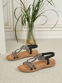 Girls Black Sandals, Children Sandals, Teenage Girls Flat Sandals For Summer - Black - View 15