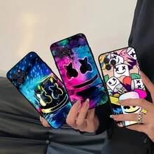 Funda de teléfono DJ M-Marshmello compatible con  17 16 15 14 13 12 11 Pro Max Plus, funda negra suave, compatible con funda de  17, funda de  17 Pro, funda de  17 Pro Max - z4 - Ver 5