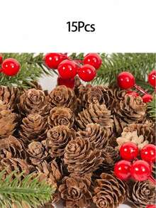 20/50 Piezas Conos de piña decorativos falsos y convenientes de estilo DIY para decoración de Navidad, otoño, invierno y hogar. Decoración realista de piñas artificiales para coronas navideñas, regalos y decoración de dormitorio.