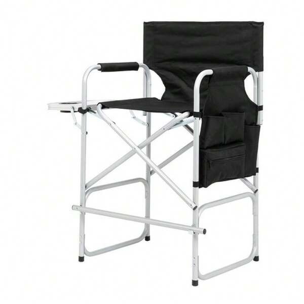 New Directors Folding Chair With Side Table Aluminum Frame With Cup Holder
