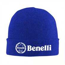 Benelli Motorcycle Knit Beanie - Warm Acrylic Hat Women & Men, Vintage Motorbike Design, Autumn & Winter Headwear, Casual Style, Winter Headgear| Vintage Motorcycle Design| Knit Construction, Motorcycle Gear - 紅色 - 查看 2