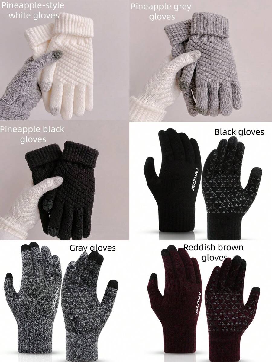 Winter Gloves, Men's And Women's Gloves, Upgraded Touch Screen Text Messages For Warm Running, Warm Soft Knitted Lining Winter Knitted Thickened Warm Cycling Gloves, Plush Woolen For Men And Women, Outdoor Cycling Touch Screen, Wear-Resistant, Breathable And Windproof[ Comfort & Warmth ]
