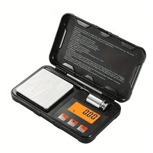 [Christmas Gift] 1PC Portable Jewelry Scale Kitchen Scale - 200g/7oz Range Digital Electronic Scale - Precise To 0.01g - Includes Tweezers And 50g Calibration Weight - Multiple Units Available: G, Oz, Ozt, Dwt, Gn, Ct - One-Click Zeroing Function - ABS Durable Material - Dust-Proof Protective Cover - Kitchen Tool - Suitable For Jewelry Weighing, Kitchen Cooking, Dessert Baking, And Other Scenarios. Product Does Not Include Battery