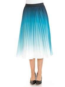 Women's Ombre Pleated Midi Skirt  Ombre    Casual    Polyester    Pleated - Màu xanh ngọc - Xem 4