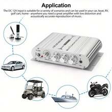 ST-838 2.1 Channel Car Audio Amplifier, 80W HiFi Stereo Mini Amplifier With Subwoofer Output, Enhanced Stereo Bass For Home & Car Audio Systems - 銀色 - 查看 6