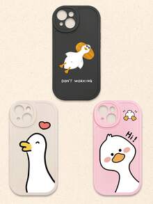 3个可爱卡通鸭子图案软硅胶手机壳，兼容和Galaxy智能手机 - 彩色 - 查看 10