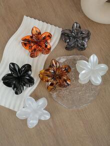 6 件波西米亚甜美 8 厘米果冻色雏菊发夹，极简主义清新花朵发夹适合日常休闲和海滩度假，春夏时尚发饰花爪夹秋冬