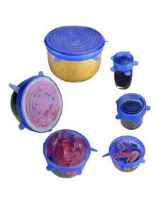 12/6pcs Silicone Stretch Lids, Reusable Durable Food Storage Lids For Bowls, 6 Different Sizes To Fit Most Containers, Dishwasher And Freezer Storage, Summer Kitchen Must-Haves - Multicolor - View 8