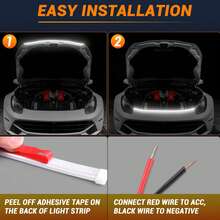 1.8M Flexible LED Hood Light, Automotive Hood Light Strip, Universal 12V Car Hood Light Strip, Flexible LED, Suitable For Sedans, SUVs, Trucks-Car Decor\Car Stuff\Car Acessesories\Car Accessories\Car\Christmas Decrotions - 白色 - 查看 4