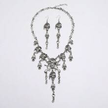1PC Fashion Halloween Jewelry Set, European And American Punk Hip-Hop Alloy Retro Pirate Skull Tassel Necklace - Bộ bạc cổ - Xem 11