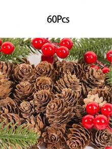 20/50 Piezas Conos de piña decorativos falsos y convenientes de estilo DIY para decoración de Navidad, otoño, invierno y hogar. Decoración realista de piñas artificiales para coronas navideñas, regalos y decoración de dormitorio.