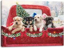 2025 Christmas Canvas Wall Art Print 12" X 16" With Timer | LED Lighted Design - Anjing Lab Truk Merah - View 6
