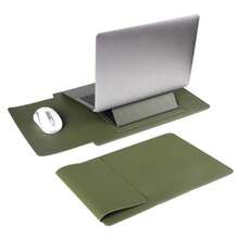 13 15 Inch Laptop Sleeve With Stand PU Leather Tablet Case Shockproof Ultrabook Computer Bag With Mouse Pad For HP//Surface
