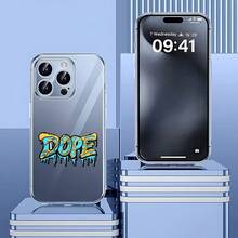 Carcasa transparente de teléfono móvil de moda Cubierta de teléfono transparente para iPhone con diseño graffiti DOPE en colores azul y amarillo ideal para uso diario y estilo urbano Para teléfonos Galaxy de Apple - transparente - Ver 2