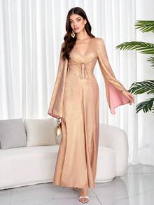 2024 Autumn And Winter Women's Split Jumpsuit, Daily Casual Halloween Party Outdoor Clothing - Dusty Pink - View 5