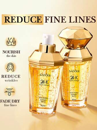 40ml 24K Gold Collagen Essence, Moisturizes And Nourishes Skin, Lightweight Hydrating And Nourishing Moisturizer, Smooths And Firms Skin, Anti-Aging Collagen Elasticity Facial Serum