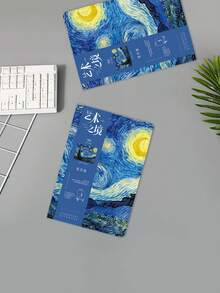 1pc A5 Artistic & Vintage Blank Sketchbook, Creative Minimalist Hardcover Notebook With Blank Pages, Suitable For Drawing, Painting, Journaling - Royal Blue - View 7